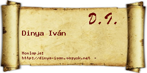 Dinya Iván névjegykártya